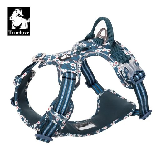 Adjustable floral dog harness - adjustable,